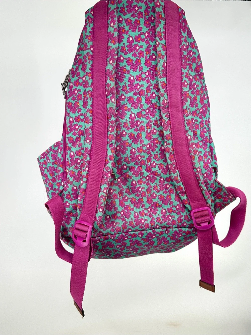 Girls Women Vera Bradley Pink & Teal Floral Backpack Back to School